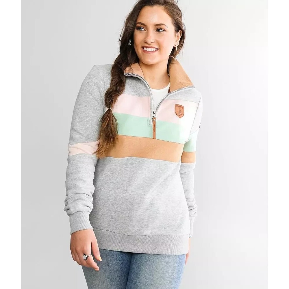 Wanakome Betty Women's Walk On The Wild Side Quarter Zip Pullover Sweatshirt XS